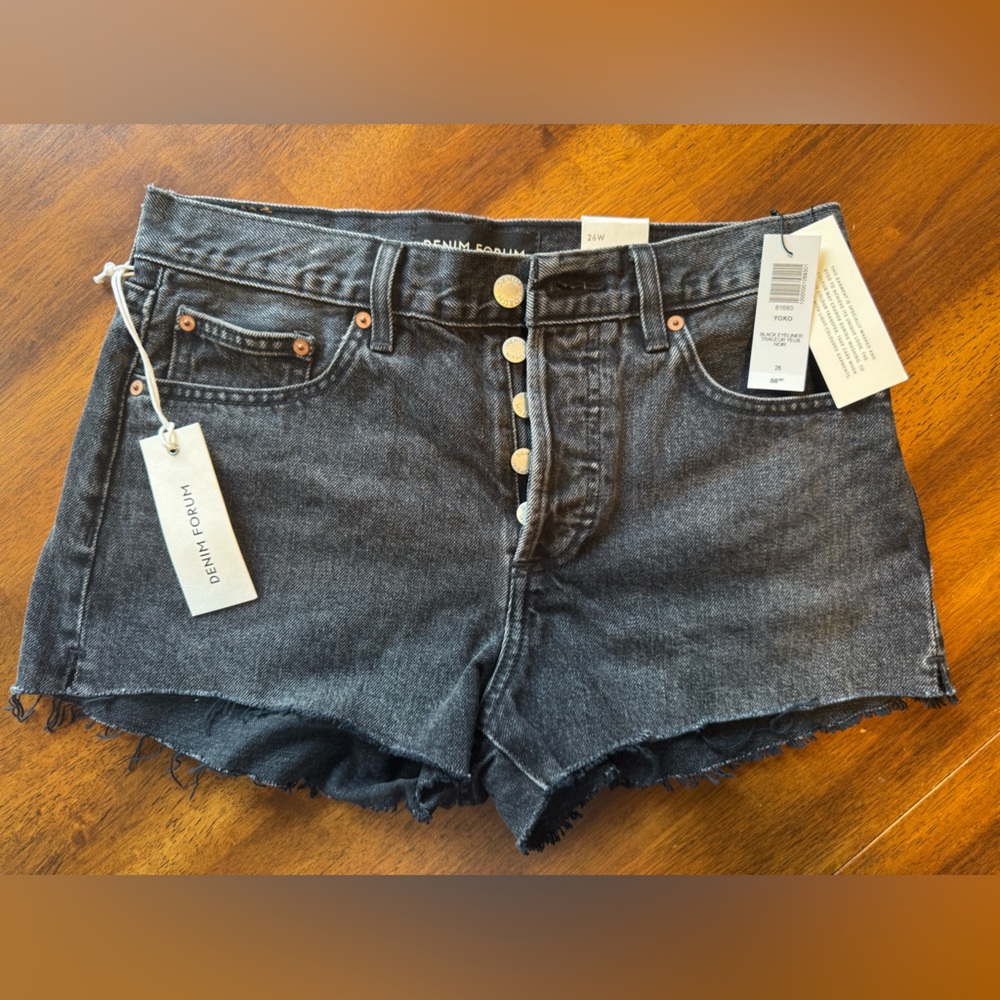 Aritzia Denim Forum Denim Button-Up Shorts